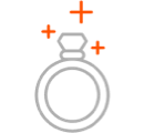 Pictograma anillo con texto EMPEÑOS A DISTANCIA, CON NOSOTROS, TUS JOYAS TIENEN CRÉDITO, Solicita tu crédito desde casa, con total privacidad y en cualquier lugar de España.